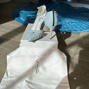 SJP silver heels